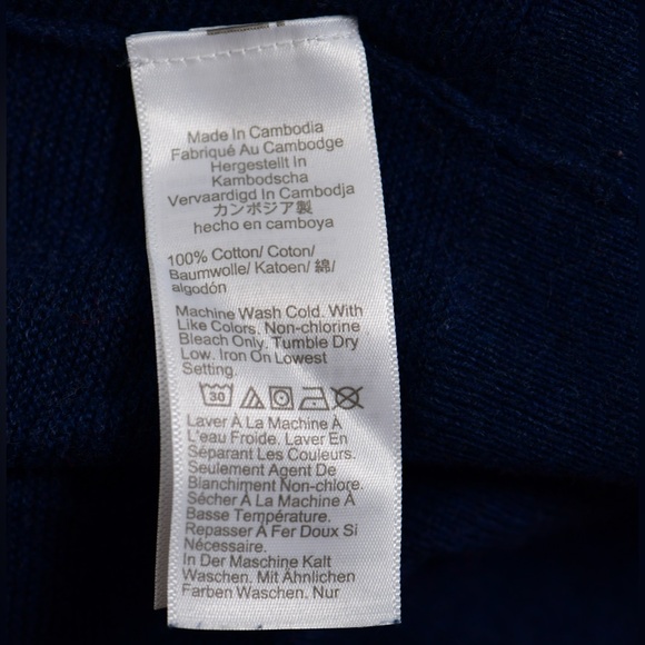 Men’s J Crew Navy Blue100% Cotton Sweater - Picture 4 of 4